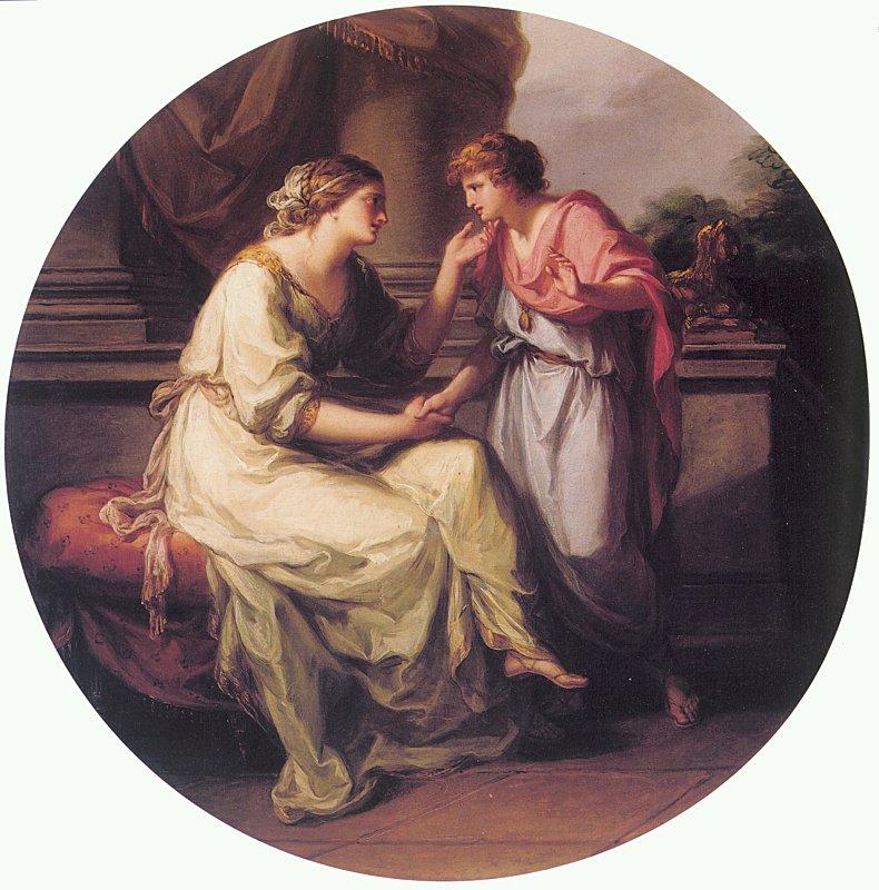Angelica Kauffmann Papirius Pratextatus Entreated by his Mother to Disclose the Secrets of the Deliberations of the Rom France oil painting art